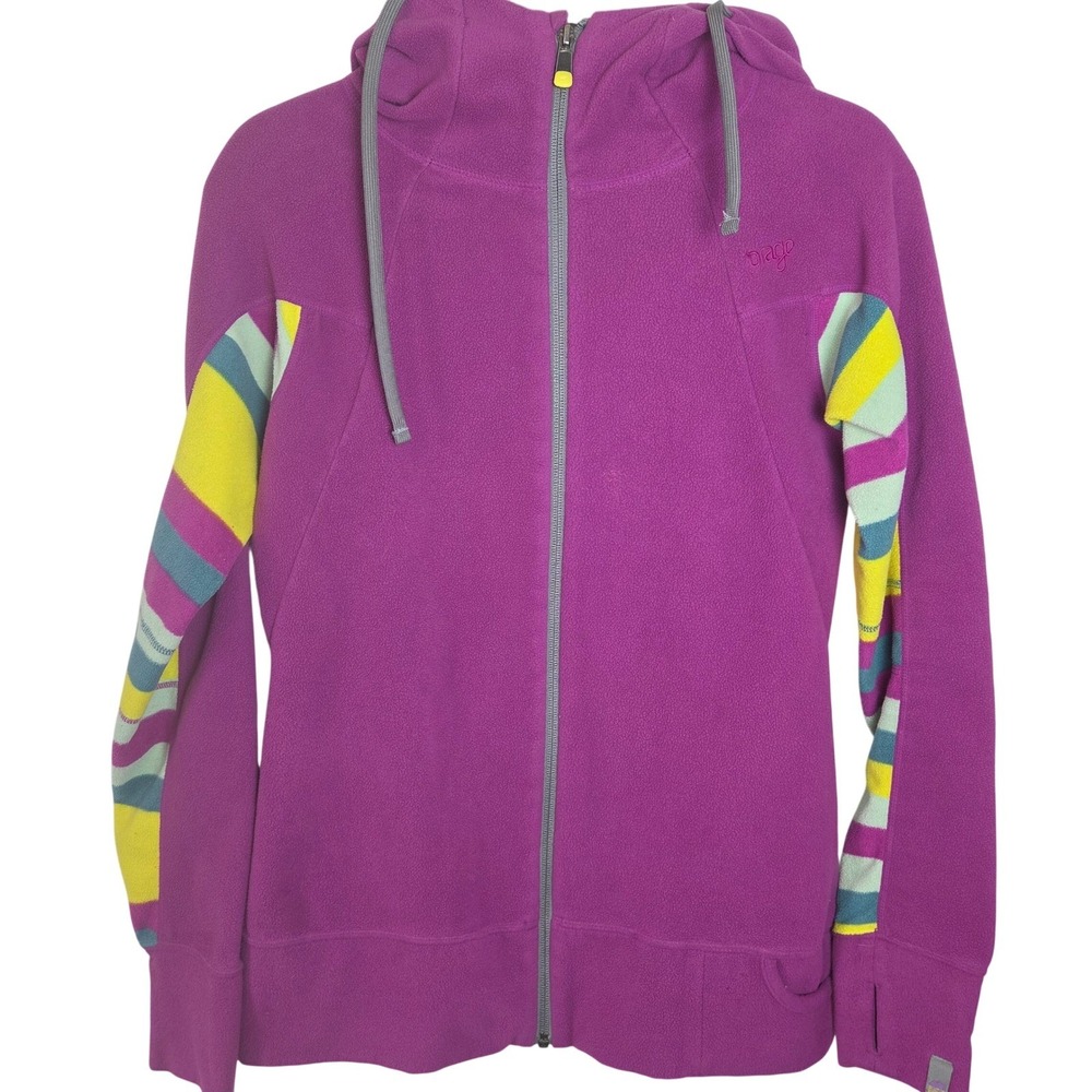 Orage Gorpcore Fleece Jacket Cowl Neck Thumbhole Hoodie Womens Small